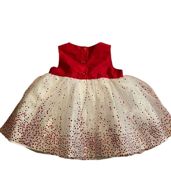 😊3/$30 Baby Girl Holiday Editions Red And Silver Sparkle TuTu Dress Size 3-6 Mo - Picture 16 of 16